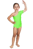 BODY DANZA LYCRA MONOSPALLA MEZZA MANICA VERDE BABY